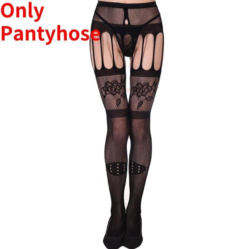 Ultra Stretchy Women's Nylon Fishnet Stockings With Sensual Open-crotch Design And Non-slip Features For Alluring Intimate Moments