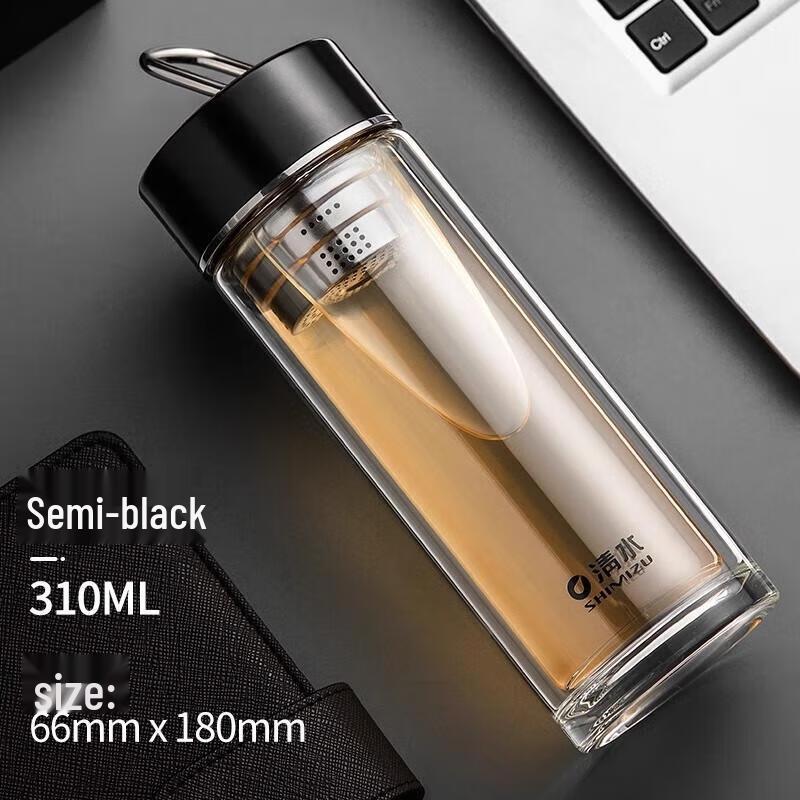 Men s Portable Double-Wall Borosilicate Glass Tea Infuser Cup