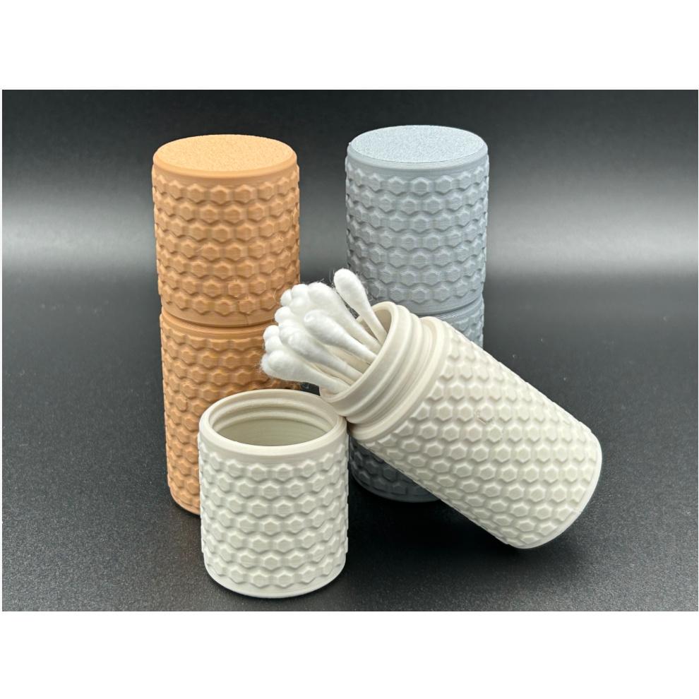 Compact 3D Printed Storage Container for Cotton Swabs, Practical Desk Organizer for Small Items & Sundries