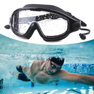 Adult Swimming Goggles Big Frame Swim Goggles Anti-fog Goggles Flat Light Swimming Glasses Snorkeling Diving Goggles