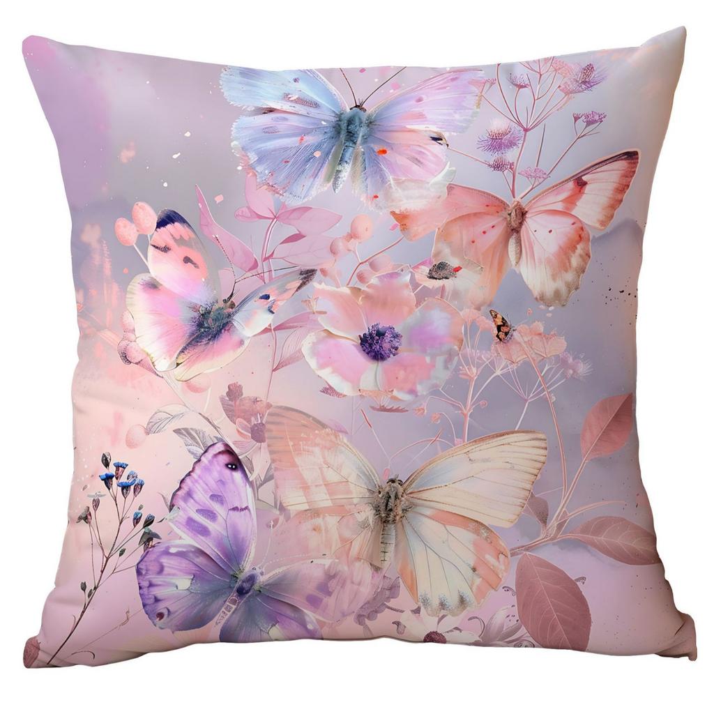 New Creative Butterfly Pillowcase Spring and Summer Dreamy Pillowcase Home Bedside Sofa Backrest Cover