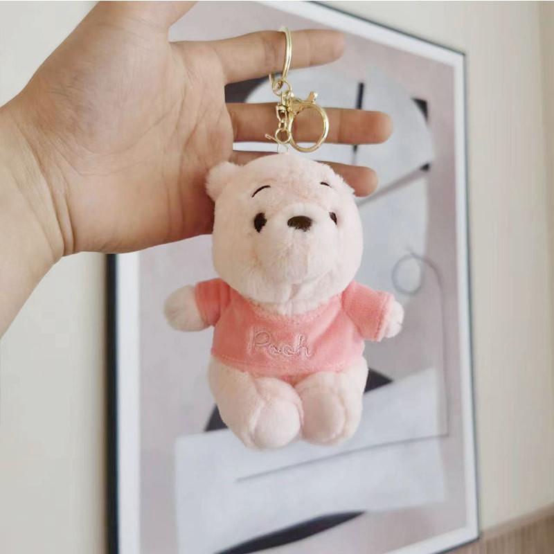 

Cute Fluffy Pink Bear Plush Keychain Perfect For Backpacks And Gift Bouquets Sitting