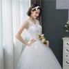 V-neck Wedding Dresses Simple Off White Sequined  Wedding Gown