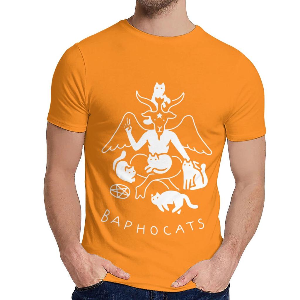 Crewneck Baphocats Baphomet Satan Demon Tee Shirt Summer Male Comfortable T Shirt Design For Unisex