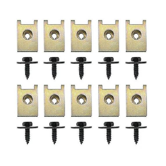 (20 Pcs) Metal Car Screw Body Fender Bumper Retainer U Nut Clips Gasket Fastener
