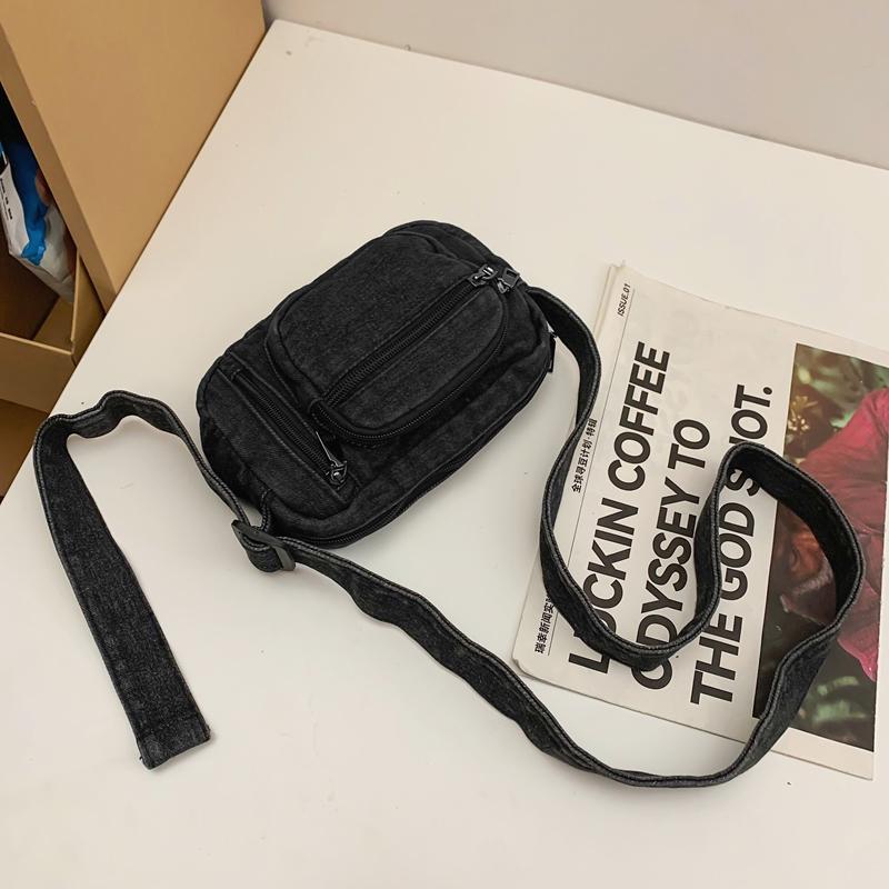 Shoulder Bag Denim Bag Women's Crossbody Bag Men Mobile Phone Bag Multi-Layer Bag