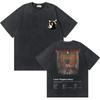 Rapper Kanye West Graduation Bear Graphic Washed Vintage Tees Men Women Pure Cotton Tshirts Hip Hop Top Fashion Oversized Tops