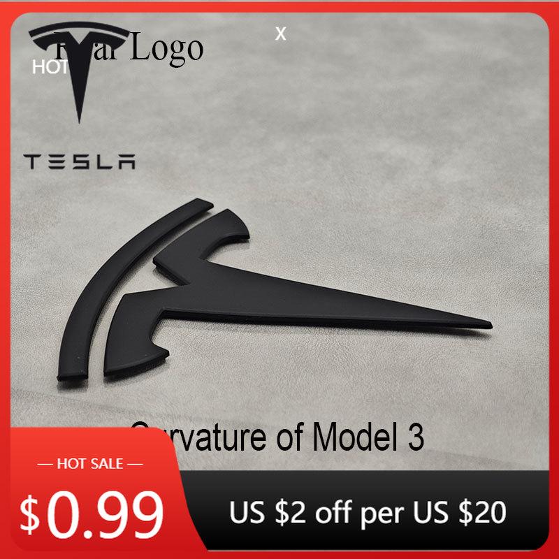 Car Sticker Tesla 3D ABS Car Front Head Hood Emblem Rear Trunk Badge Sticker For Tesla Model 3 Model Y Replacement Decoration De