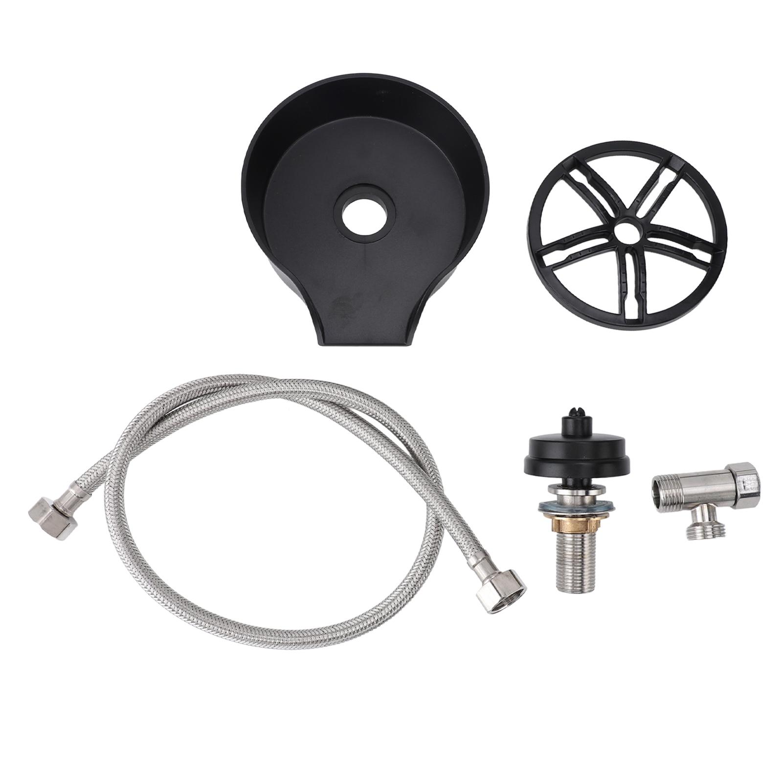 

Автоматическая вращающаяся мойка для стаканов Эффективная очистка G1/2 Мойка для чашек для раковины для KTV Бара Магазина молочного чая US Plug 9/16 Soft Hose Te чёрный