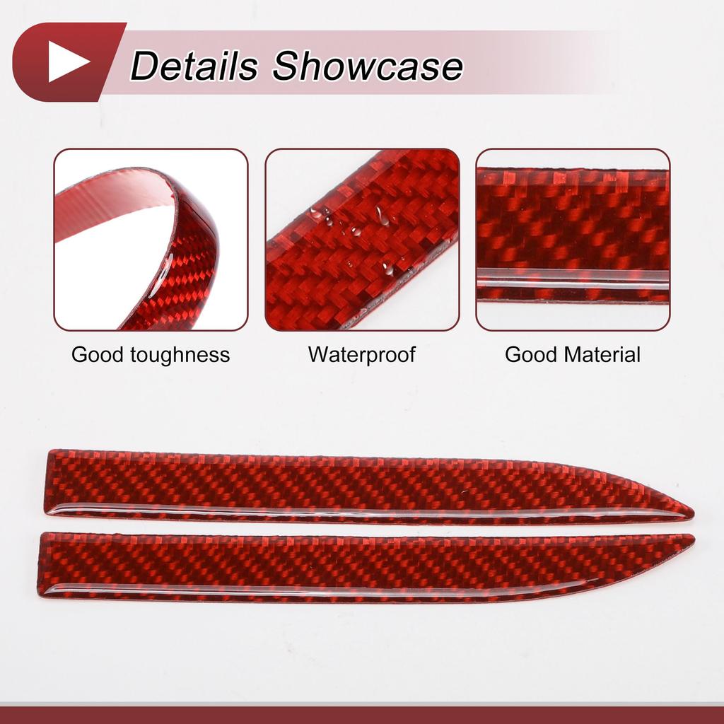 HEROFFIX 1 Set Stötsäkra Låskantslister för Bil Justerbar Backspegel Dörrbuffertskydd Röd Kolfiber