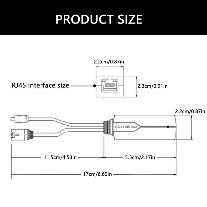 Compact 48V To 12V POE Converter High Efficiency 48V To 12V POE Adapter for Stable Power Supply To Cameras & Routers