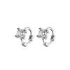 Simple Silver Needle with Diamond Beads Ear Hook Women's Ear Bone Pin Simple Earrings