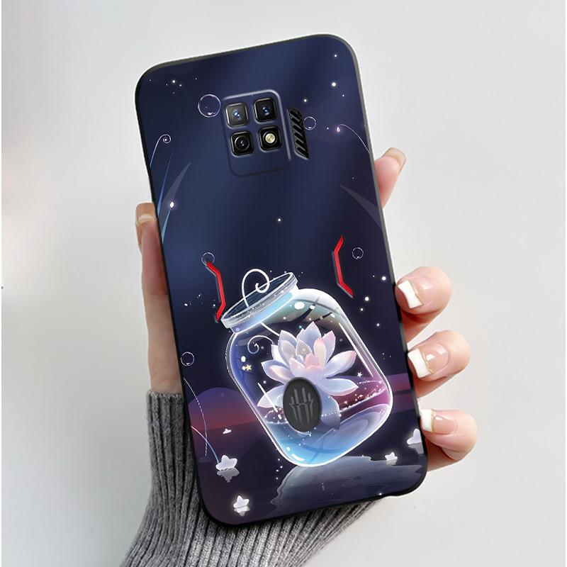 For Nubia Red Magic 7 Pro Case NX709J Back Cover Cute Heart Rabbit Black Soft TPU Phone Case For Red Magic 7S Pro NX709S Shell