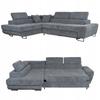 Corner Sofa, Foldable, F, Sleeping, Savio, Left, Family Furniture, Gray Corduroy