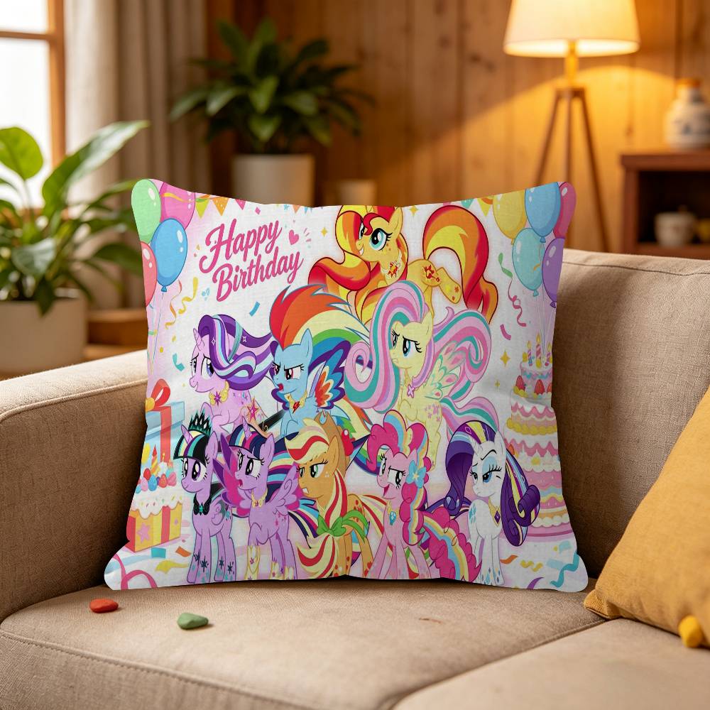 Cartoon My L-Little P-Pony Pink Pillow Cover Sofa Cushion Cover Home Room Decoration Children Gift