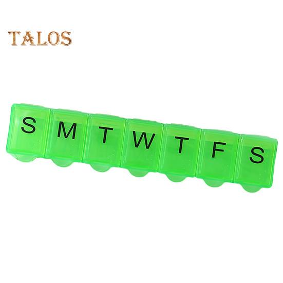 Cutie compartimentată pentru pastile 7 grile Săptămânal Copertă transparentă Data tipărită Rezistent la praf Rezistent la umiditate Organizator portabil de călătorie în aer liber pentru tablete Medicina