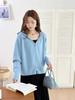 Hooded zipper knitted sweater women's autumn and winter new fashion lazy top loose sweater jacket sweater