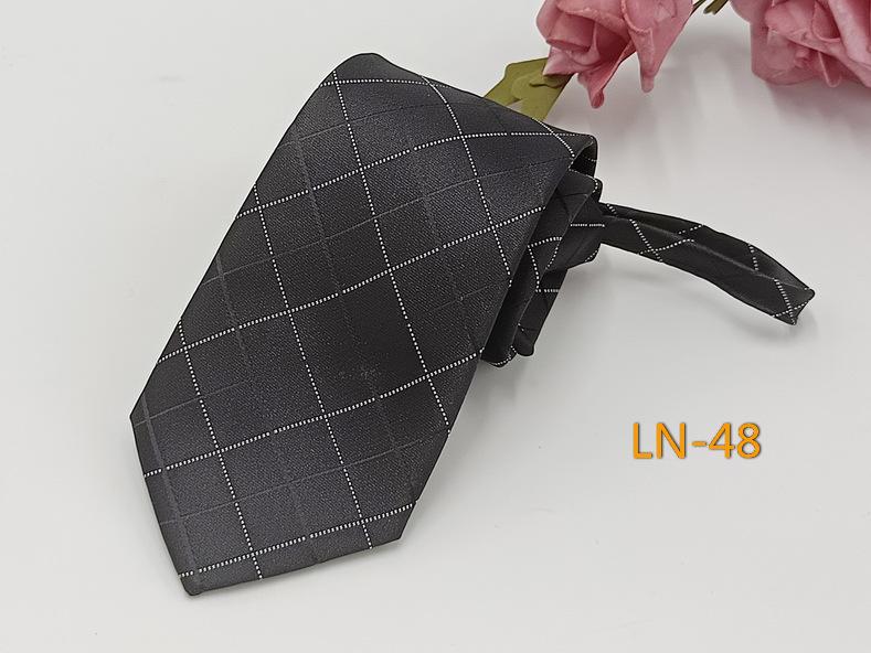 Men's Professional Striped Jacquard Zipper Tie, 7cm