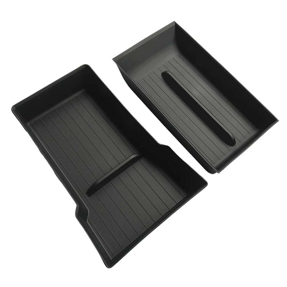 For Tesla New Model Y Juniper 2025 interior Accessories Center Contral Storage Organizer Tray Armrest Box Bottom Mat Card Holder