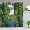 Tenda da Doccia da Giardino Esterna Muro a Fiori Arco Architettura Piante Fiori Paesaggio Poliestere Tende Sospese Decorazioni Bagno