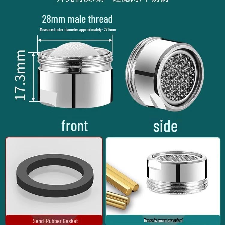 Universal Splash-Proof Faucet Aerator Core - Hot & Cold Water Filter Nozzle