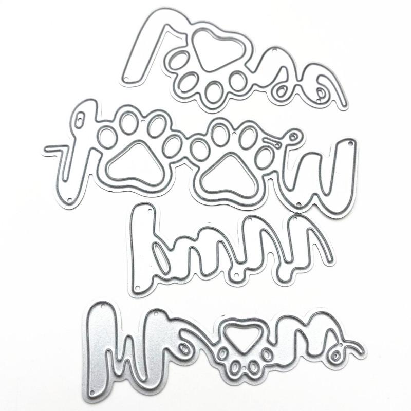 

LOVE Letter Animal Foot Design Pattern Металлические трафареты DIY Скрапбукинг Трафарет для тиснения Бумага Ремесло Шаблон альбома серебряный