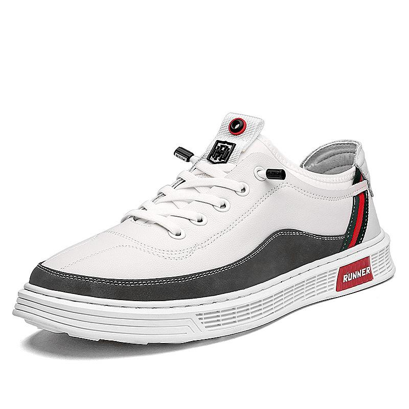 Men's Spring and Summer Trendy White Shoes Teen Flat Casual Shoes Single Shoes Fashion Trendy Men's Shoes