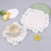 Lace Ruffles Placemats Heart Pattern Table Napkins Soft Flounced Cloth Cups Mat For Home Party Wedding Decoration