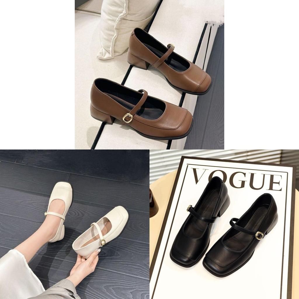 Mary Janes Womens Flat Shoes Pu Leather Low Heel Casual Footwear For Daily Use