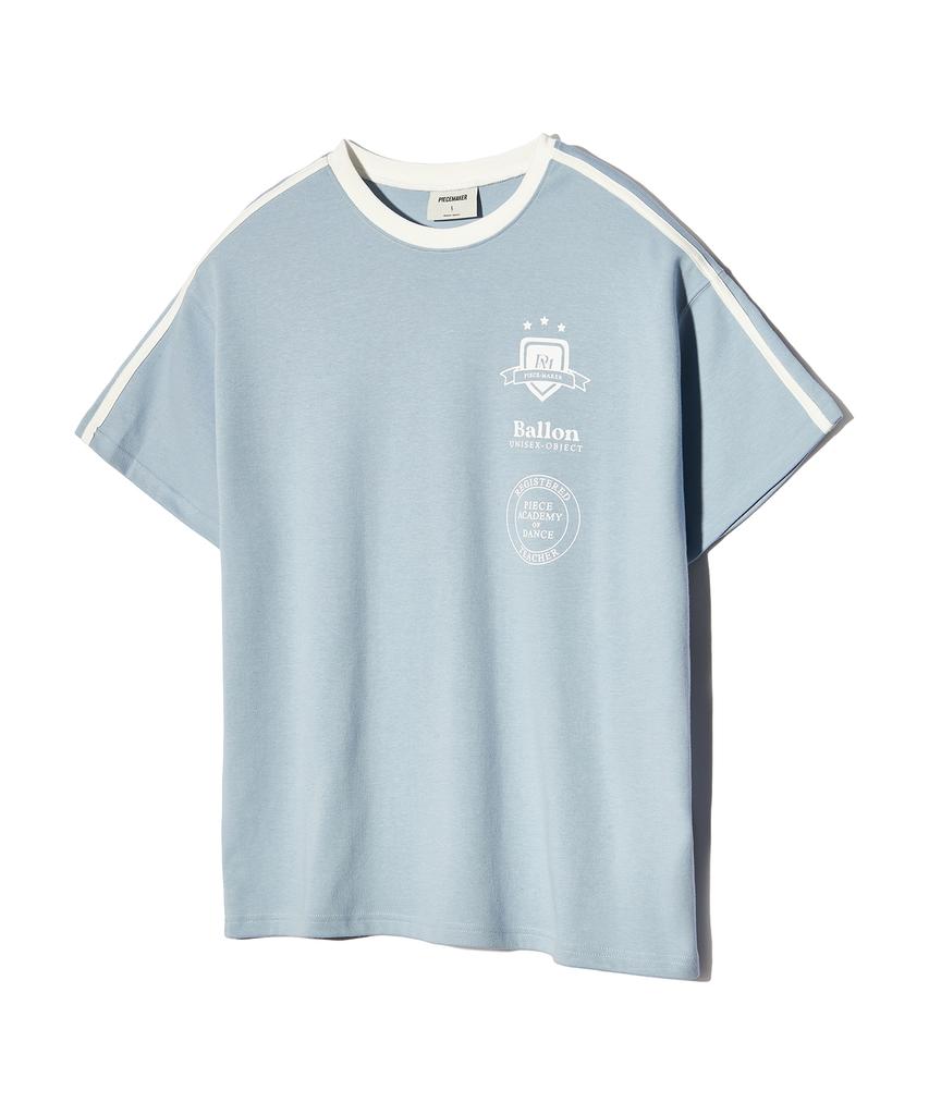 PEACE MAKER [2Type] Track Jersey Heavy Cotton Tee (Sky Blue)