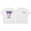 T-shirt Imprimé Casablanca Hommes Femmes Coupe Ample Manches Courtes Haut Décontracté