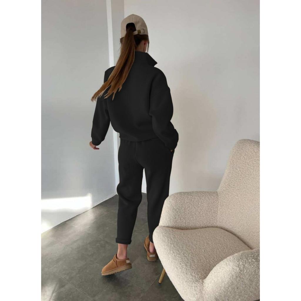 Spring and Autumn Women's Fashion Button Up Collar Hoodie Loose Pants, Hoodie Set