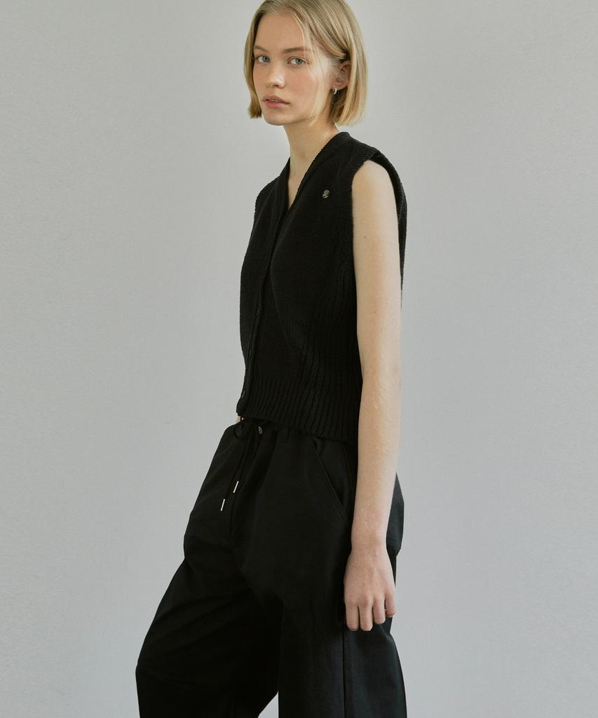IHR Back Pleated String Pants / Black