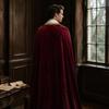 Burgundy Velvet Cape Long Cosplay Cloak Adults Medieval Cape  Christmas