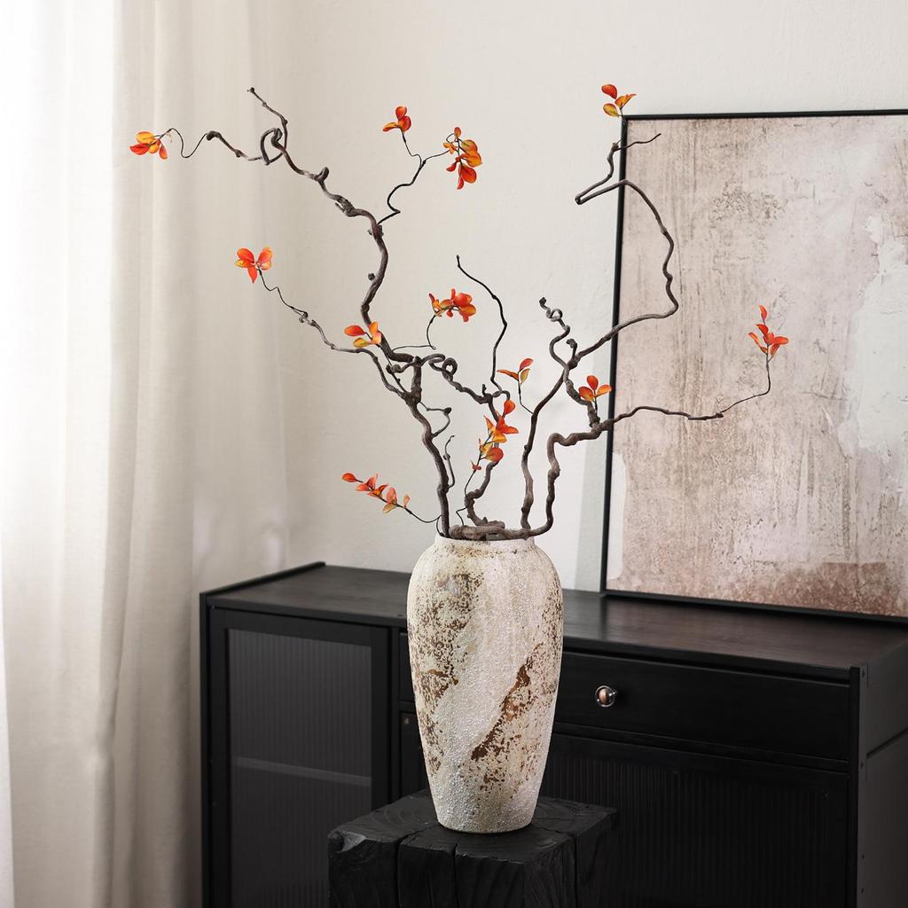 Zen Wabi-sabi Dried Flower Vase for Living Room or Hotel Decor with Dragon Jujube Branches
