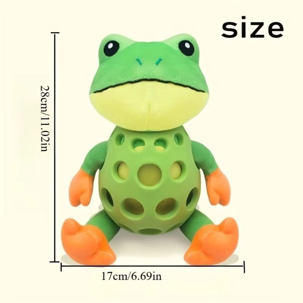 Cartoon Frog Shape Interactive Sound Toy Bite Resistant Pet Squeaky Chew Toy  Home Use