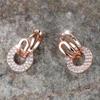 Brincos de Argola Redondos de Zircônia Branca Femininos de Luxo Moda Cor Ouro Rosa Prata Casamento Para Mulheres