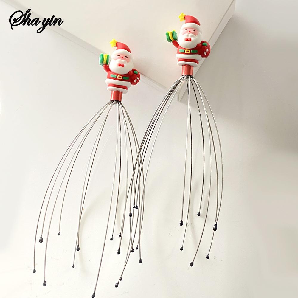 Head Massager Head Scratching Octopus Scalp Non Soul Extractor Divine Tool Hair G Head Massager Cartoon Santa Claus Rooster Mass
