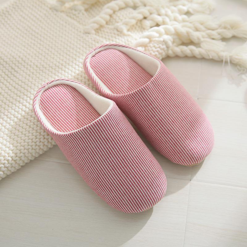 

Lidani Japanese-style home cotton slippers silent wooden floor slippers winter home indoor soft bottom cotton slippers 40-41