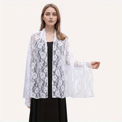 Spitzenkanten Schal Hijab Frau Schal Wickeltuch Rose Blume Weiß Foulard Weiche Baumwolle Muslim Hijabs Schal Katholischer Schleier Kopftuch