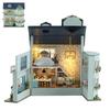 Spilay DIY Puppenhaus Miniatur Holzmöbel Bausatz, Mini Handgemachtes Puppenhaus mit LED-Lichtern, 1:Kreatives Holzhandwerk Bastelspielzeug im Maßstab 1:24 (D-005),