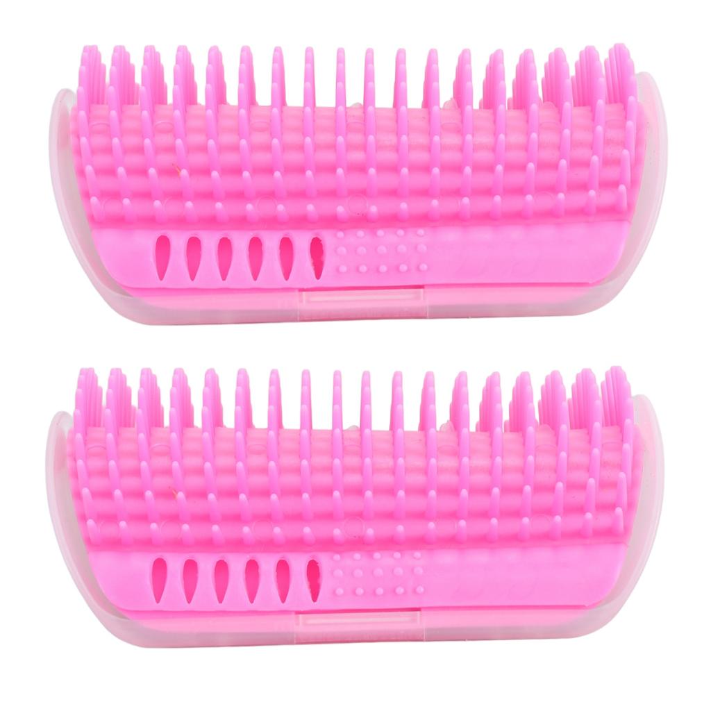 2PCS Self Grooming Cat Brush Interactive Toy Soft Cat Wall Corner Scratcher Massage Combs with
