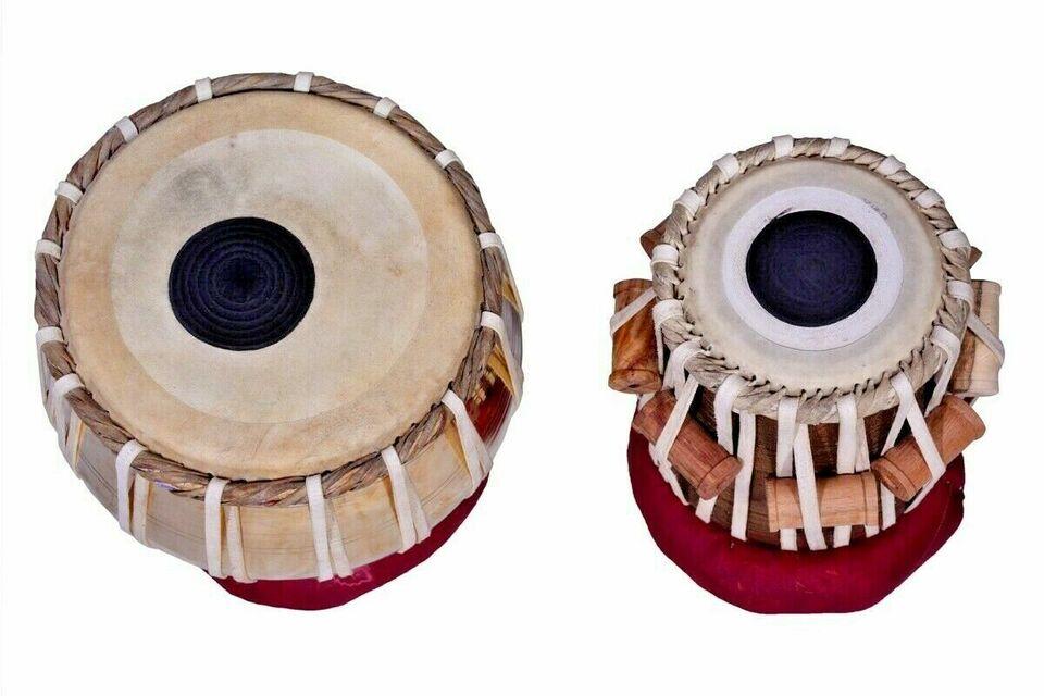 Hand Carved Brass Tabla Set with Sheesham Wood Dayan | Indian Classical Music Instrument with Carry Bag
