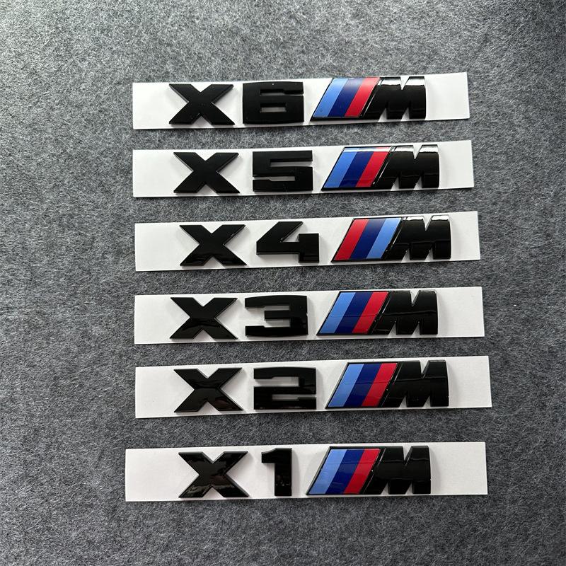Suitable for BMW M Rear Tail Car Logo M1M2M3M4M5M6 Character Logo 3 Series 5 Series X6M Modified Fender Label