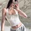 Pure Desire Sexy Lace Square Collar Neck Sling Vest Women's Summer New Slim-fitting and Beautiful Short Top