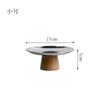 Nordic Style Metal Round Tray With Wooden Base Desktop Organizer Living Room Entryway Small Items Storage