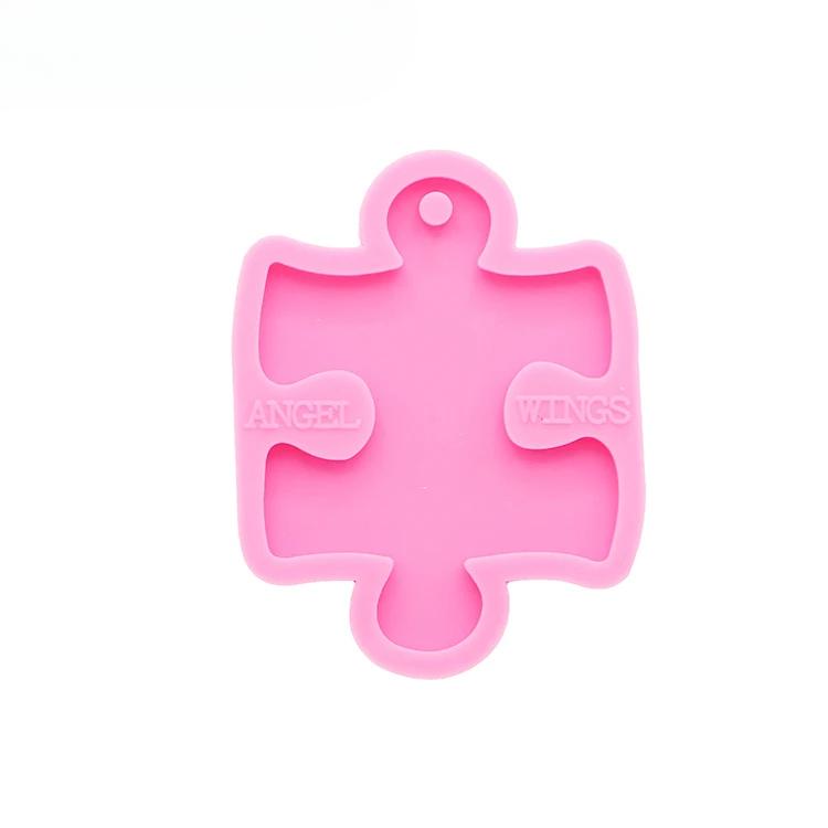 Epoxy Resin Molds Puzzle Shape Keychain Pendant Silicone Mold Resin Jewelry