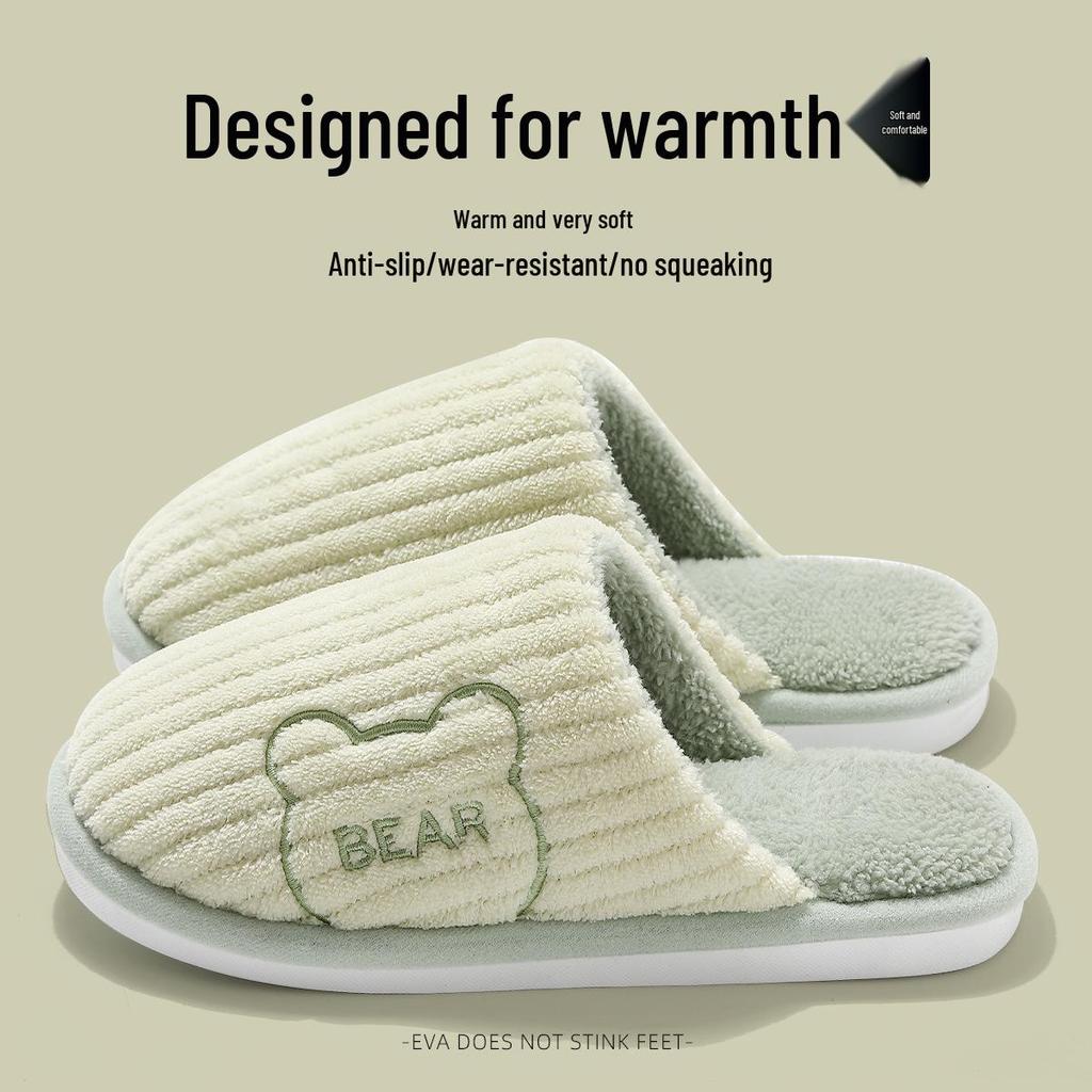 Pantofole Invernali da Uomo 2025 in Peluche di Cotone per Interni/Esterni - Suola Spessa e Tallone Coperto.