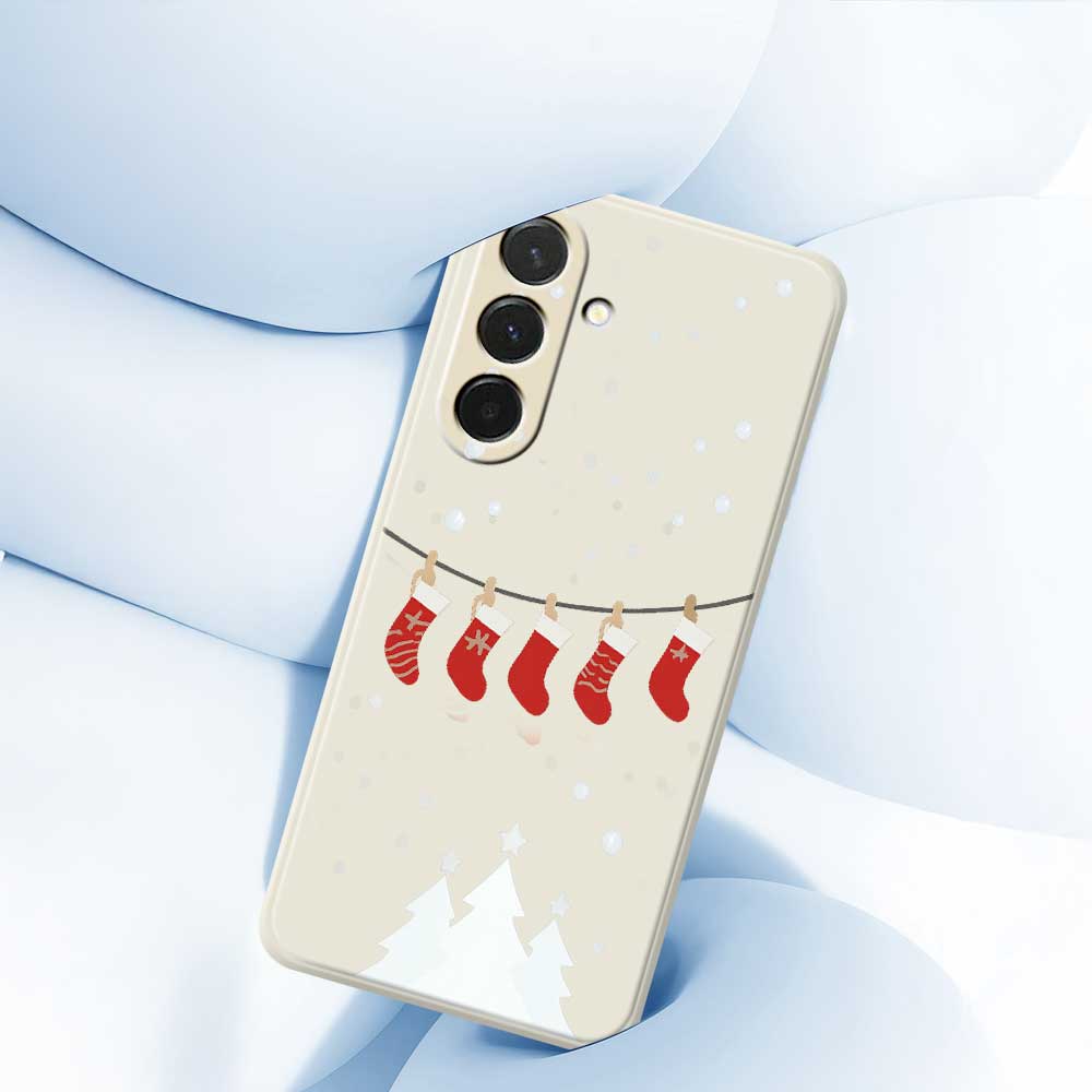 For Samsung Galaxy A36 5G Case Christmas Stockings Pattern Printing Straight Edge TPU Phone Back Cover