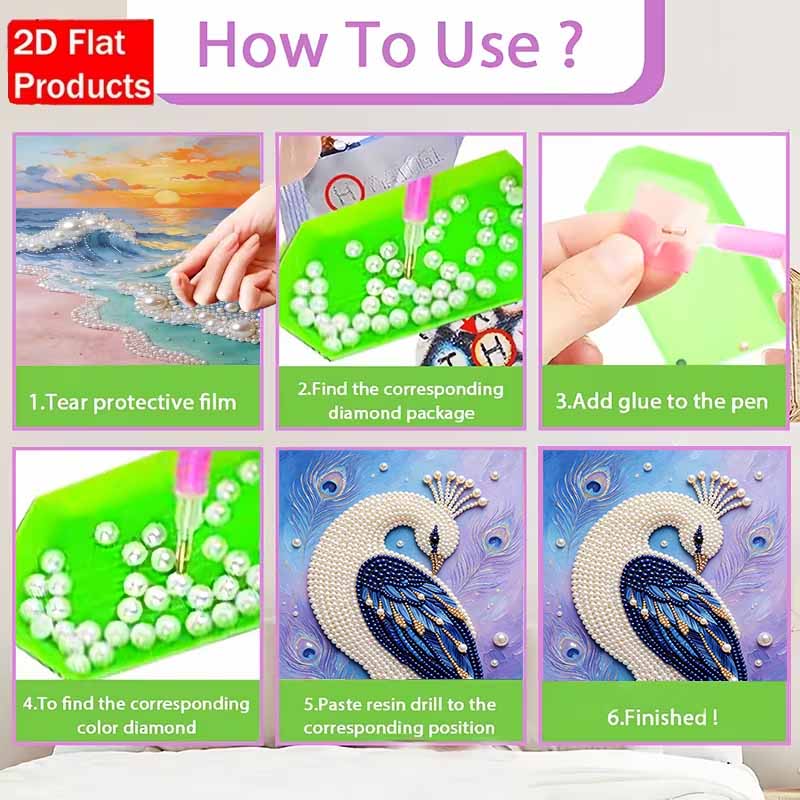 Pearl Painting 5D DIY Peacock Gemstone Art Diamond Painting Kit for Adults/Beginners Gift Ideas Home Decor Wall Art Craft Supplies